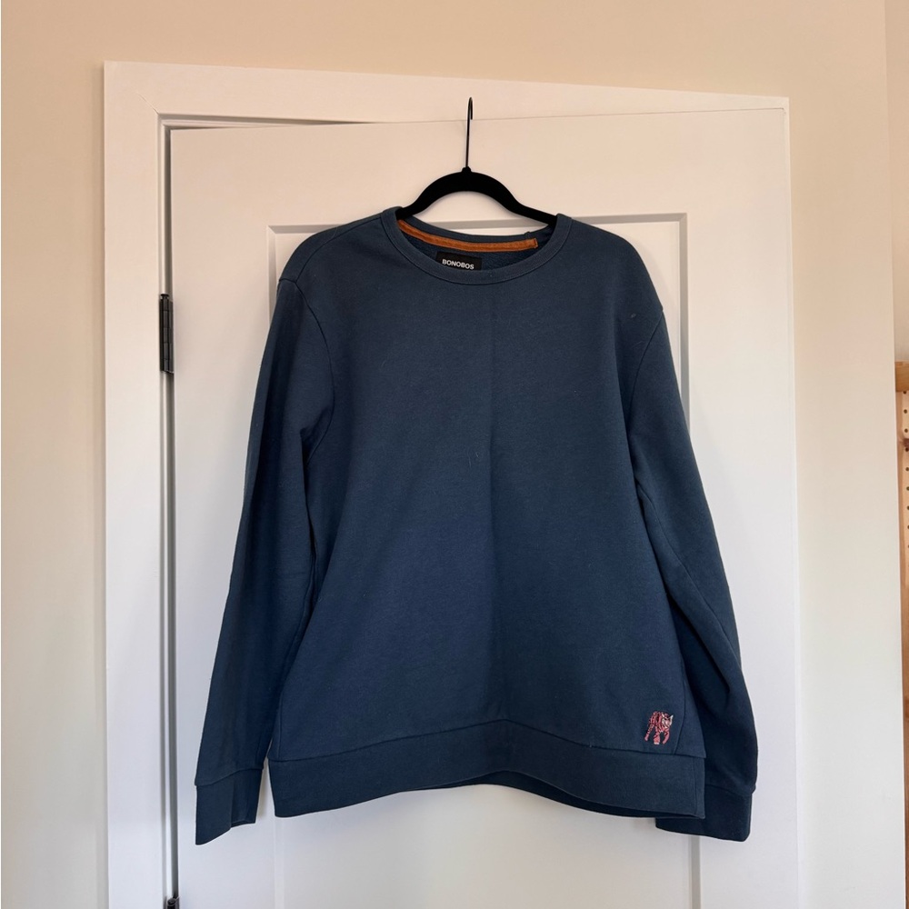 Bonobos Men’s Navy Crew Sweatshirt Tiger